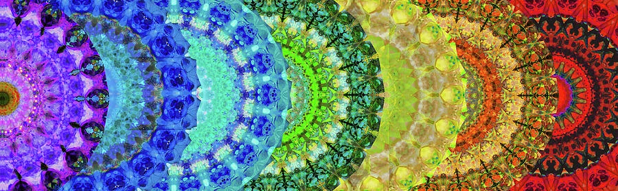 オーラのエネルギースペクトルを表す虹色の曼荼羅アート作品